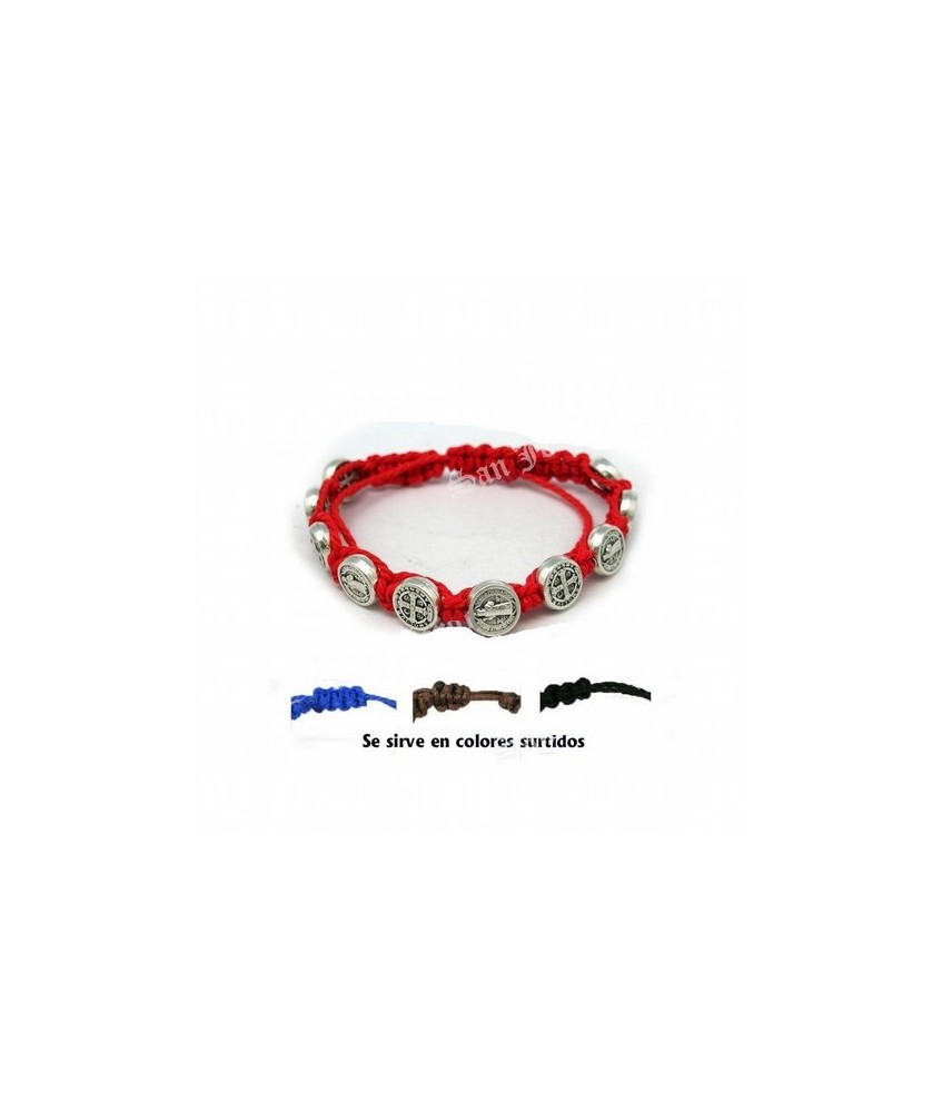 MS.PULSERA CUERDA COLORES SAN BENITO MEDALLAS