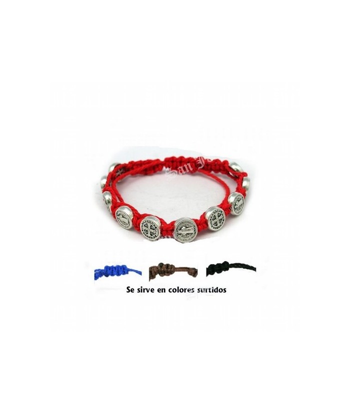 MS.PULSERA CUERDA COLORES SAN BENITO MEDALLAS
